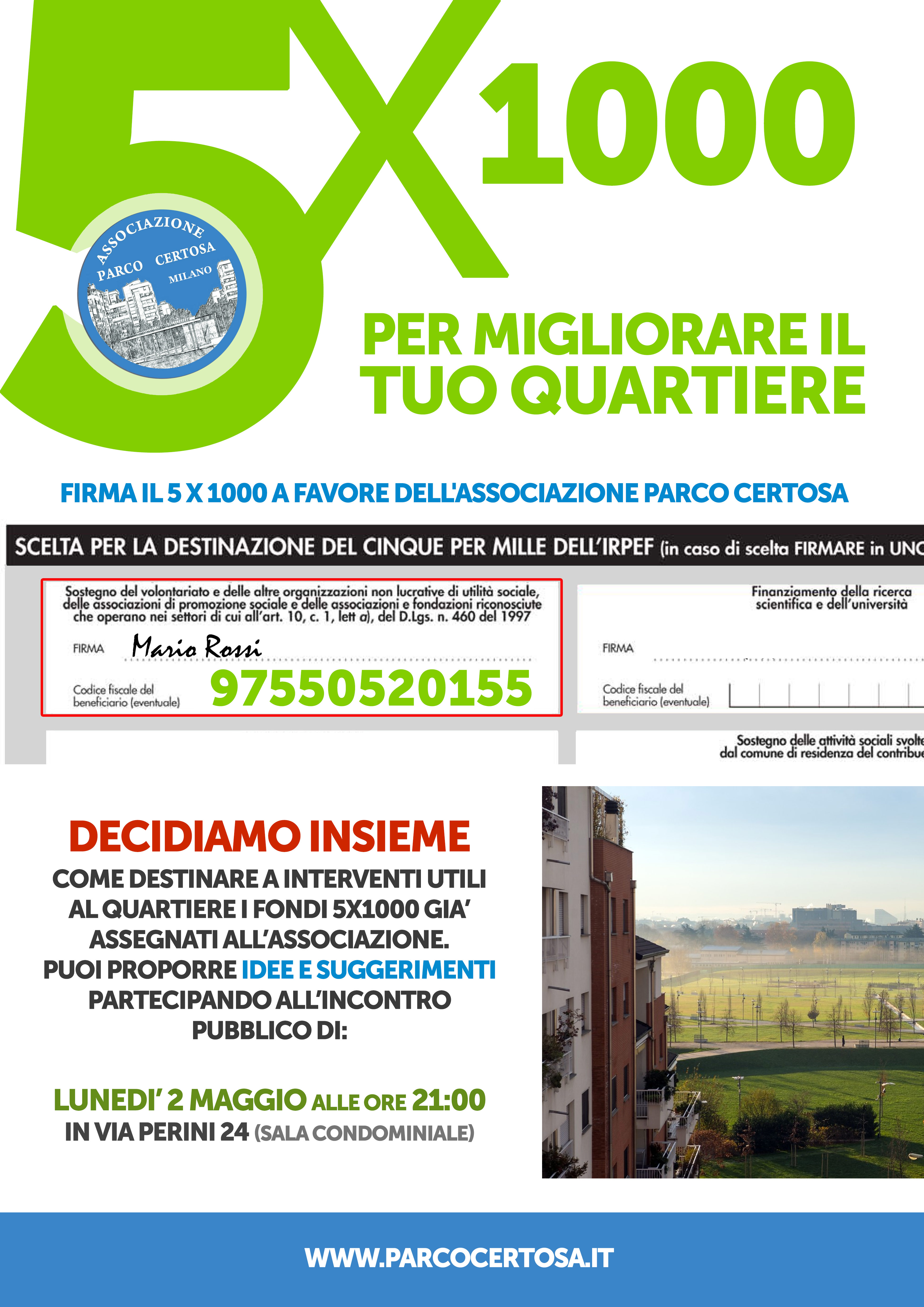 volantino cinque per mille 2016